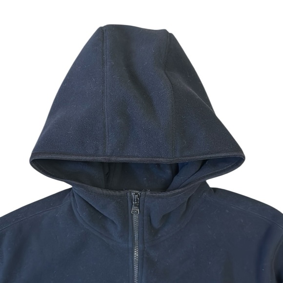 Banana Republic Arctic Fleece Full Zip Hoodie Jacket Black Pockets Thick Warm XL - Picture 6 of 15